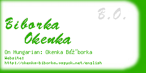 biborka okenka business card